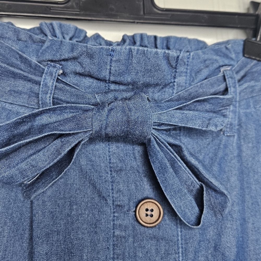 Francesca's Mi Ami Belted Denim Lightweight Button Front Mini Skirt XS EUC - Picture 3 of 11